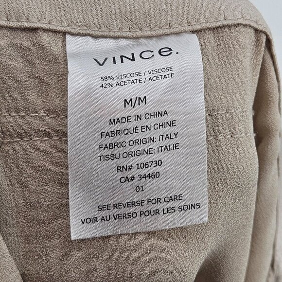 Vince Stucco Patch Pocket Drawstring Satin Pants Beige Women’s Size M Minimalist - Picture 9 of 16